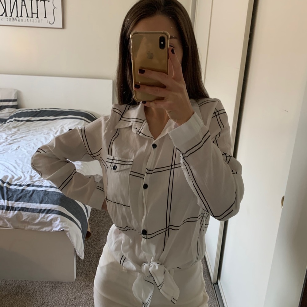 White Plaid Shirt